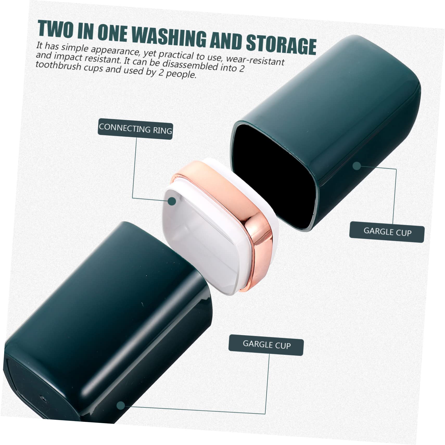 Portaspazzolino da viaggio, 5 pezzi, contenitore portatile per spazzolino da denti, accessorio da esterno, porta spazzolino da denti, custodia portatile da viaggio, tazza da bagno, accessorio da