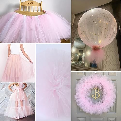 Miniatura 215 de Rollos de tela de tul rojo de 6 pulgadas por 100 yardas (300 pies), carrete de tela, cinta de tul para envoltura de regalos de Navidad, lazo de tutú