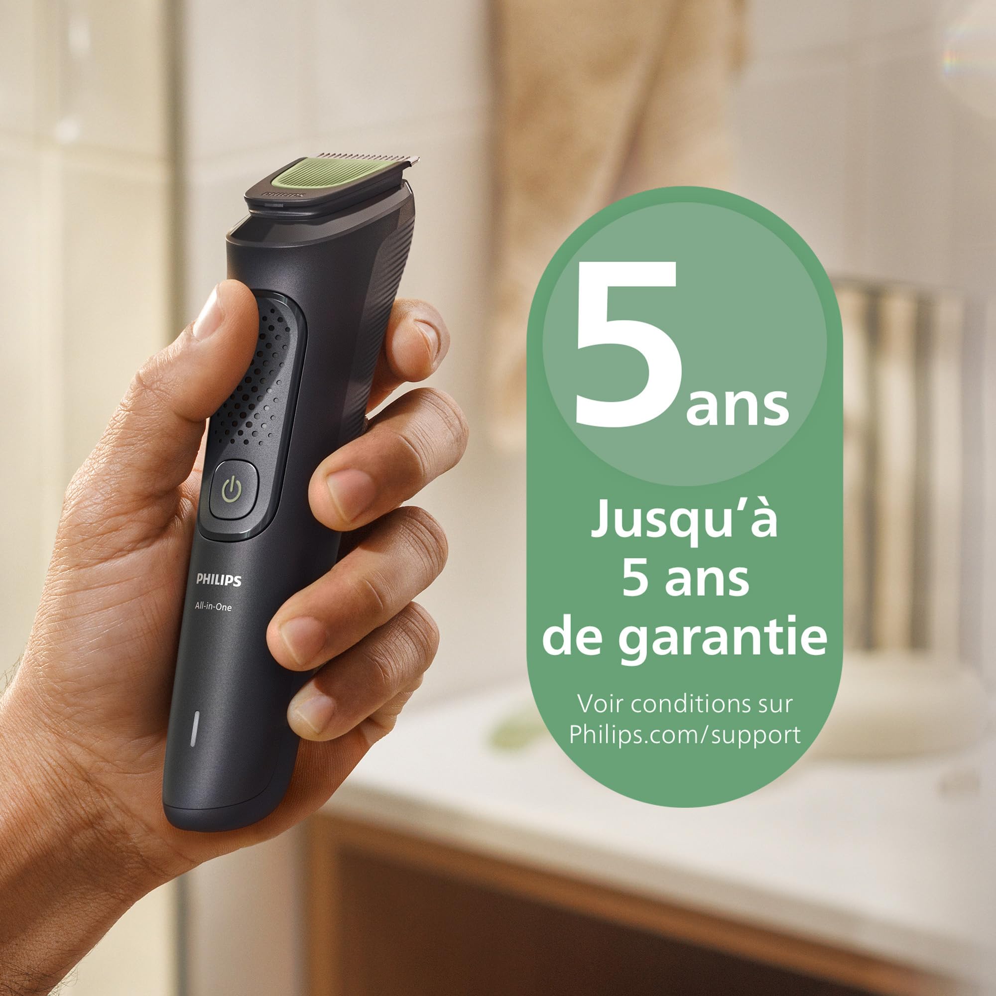 Philips Multigroom série 3000 Tondeuse tout-en-un 9 accessoires barbe cheveux corps Lames auto-affûtées 12 hauteurs coupe MG3946/15