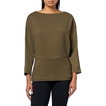 H Halston Womens 3/4 Sleeve High Neck Peplum Top