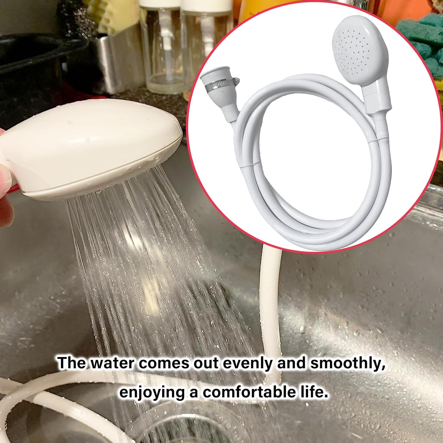 9.84FT/3M Sink Spray Hose,Sink Sprayer Hose Attachment for Portable Hand HeldHead Shower Sprayer,Shampoo Sprayer Hose for Bathing Baby,Pets,Washing Hair,Rinsing Vegetables