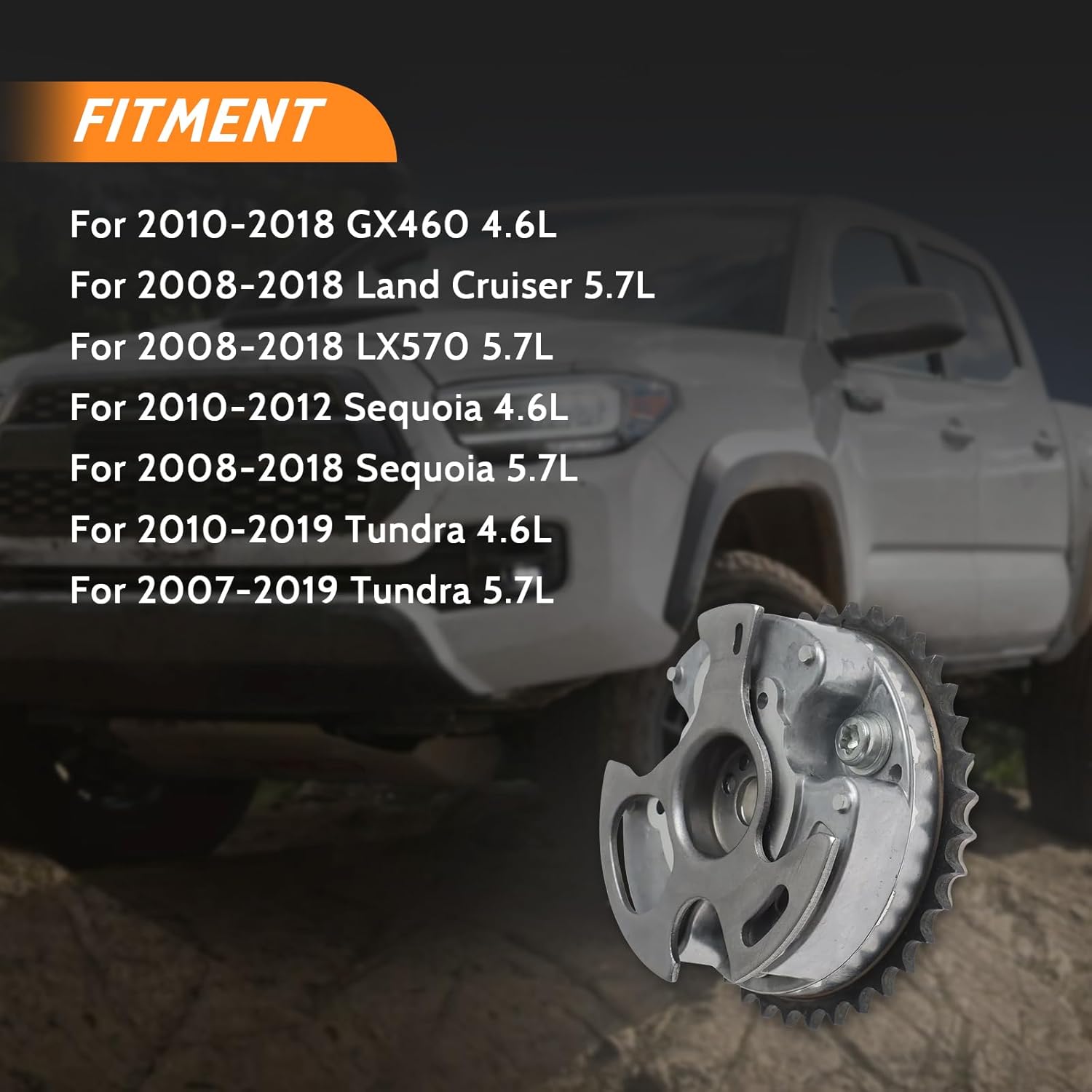 Engine Camshaft Timing Gear 13050-38010 for Land Cruiser Tundra GX460 LX570 5.7L 4.6L Replaces 13050-0S020 130500S020 130500S010 13050-0S010