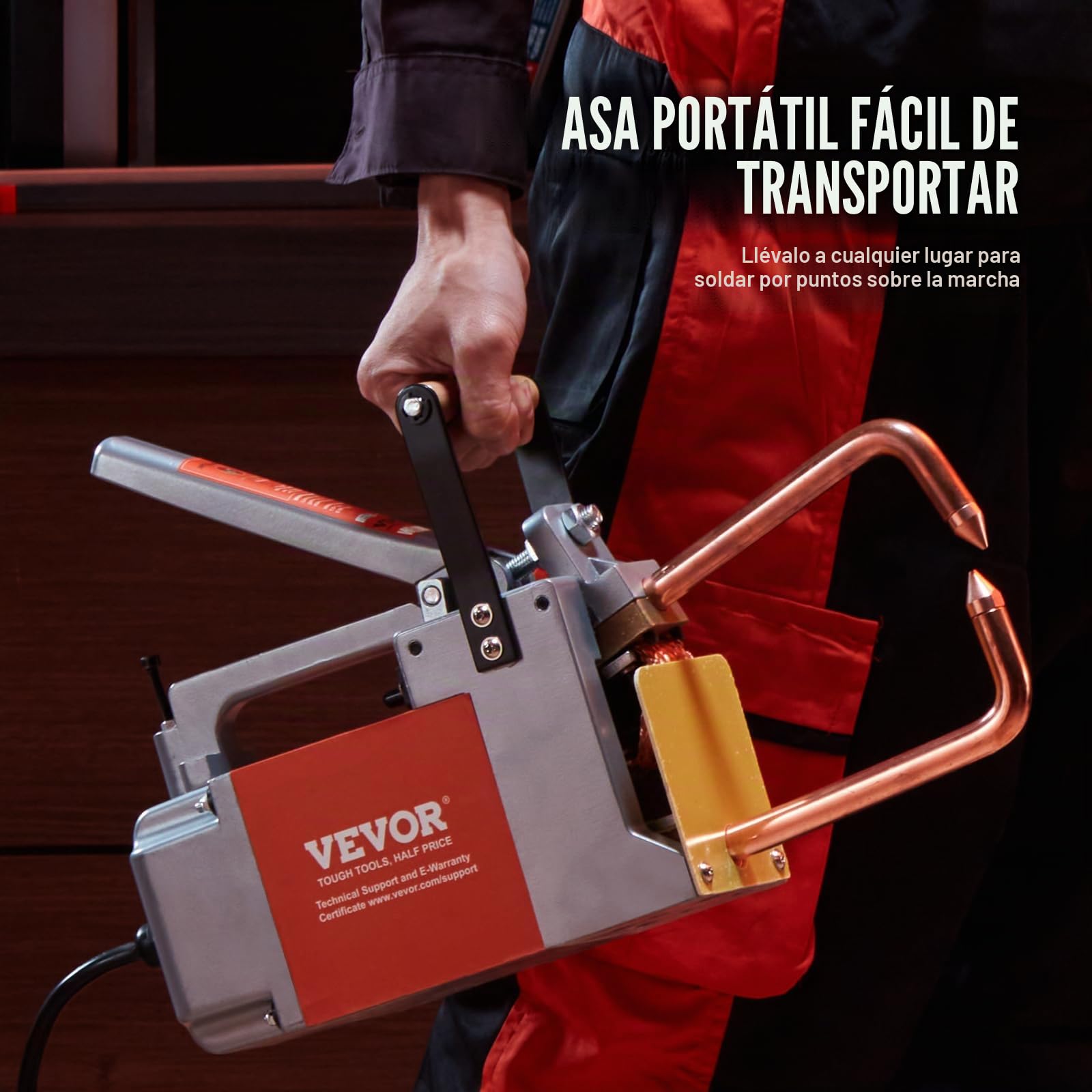 VEVOR Soldadora por puntos portátil, 1/8" de espesor, máquina de soldadura por puntos, capacidad de entrada de 8 kVA, máquina de soldadura por puntos para láminas de acero al carbono, acero inoxidable