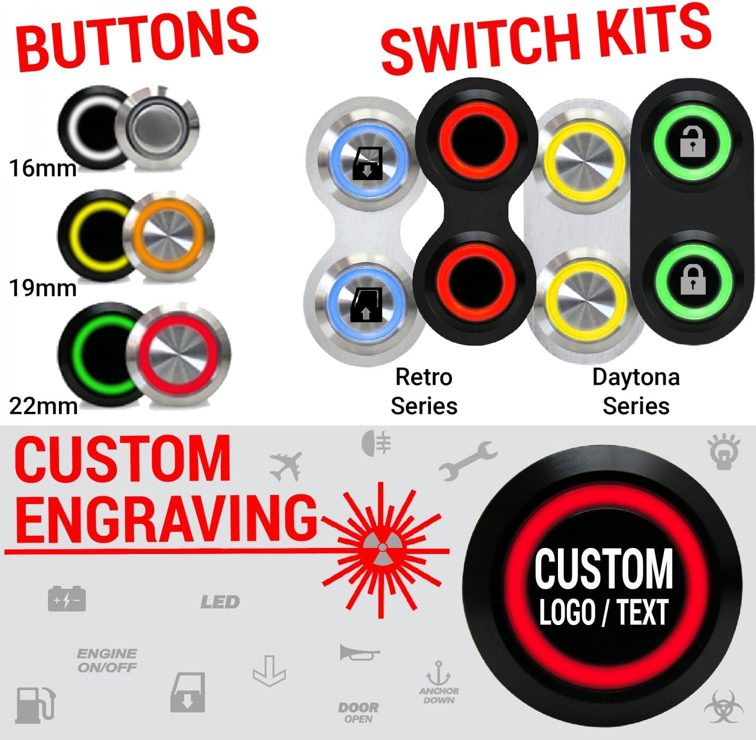 Keep It Clean 18615 Daytona Black Switch (Single Switch)