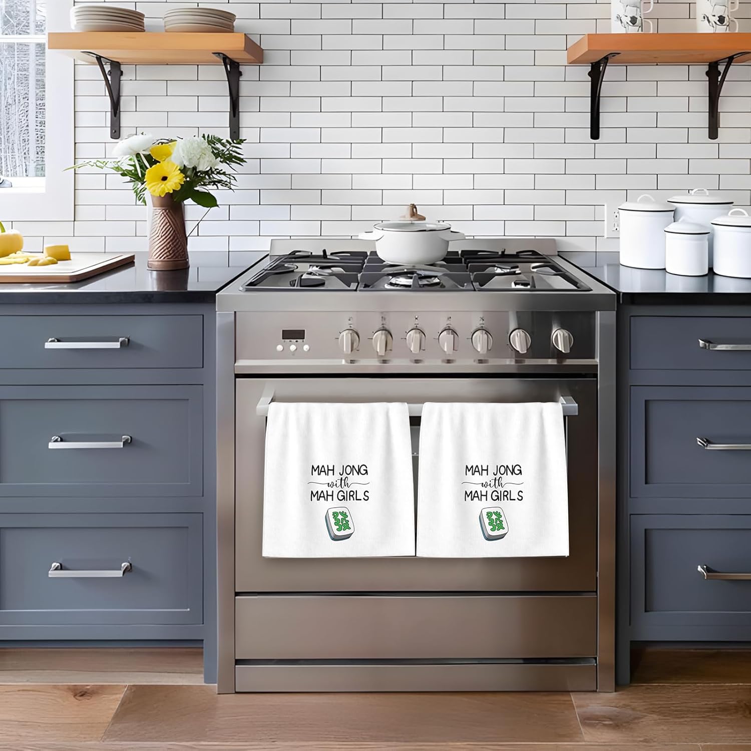 Mahjong Gifts Kitchen Towels, Decorative Dish Towels, 2 Pack Hand Towels, Mahjong Gifts for Women, Tea Towel for Bathroom Kitchen, 16x24 Inch - Image 4