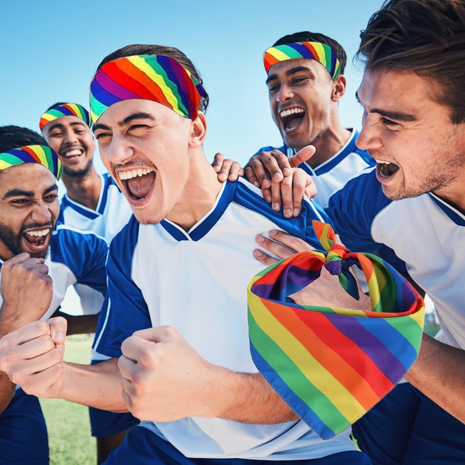 2 Stück Pride Outfit Regenbogen Bandana,Outfit Damen Accessoires,Rainbow Haarschmuck Haarband,Halstuch Haarbänder,für Gay Dance Clothes,Friends Bekleidungen Accessories,Christopher Street Day Zubehör
