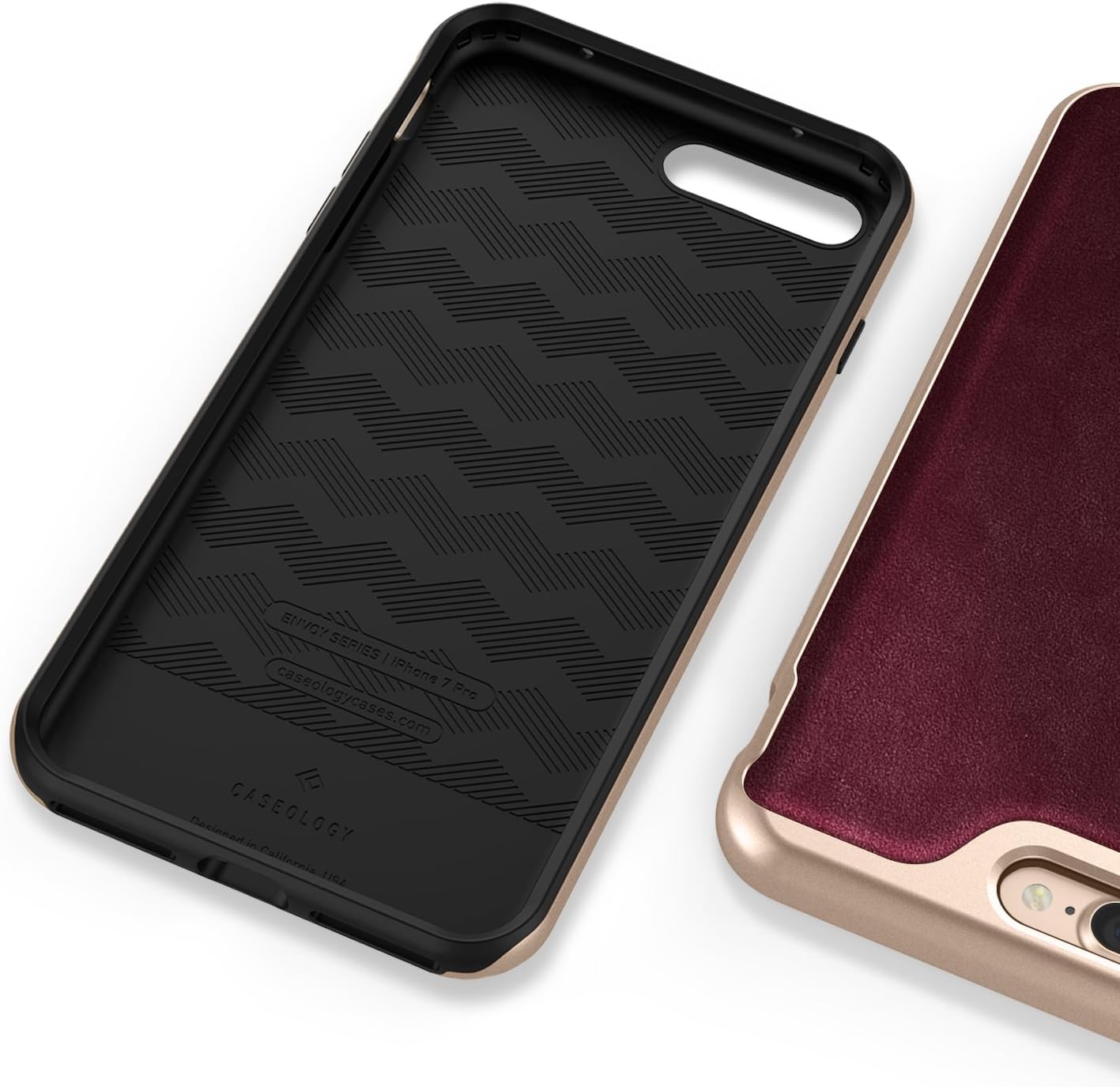 Caseology Envoy for Apple iPhone 8 Plus Case (2017) / for iPhone 7 Plus Case (2016) - Premium Leather - Leather Cherry Oak