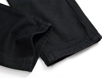 Men's Ripped Jeans Pants Distressed Denim Trousers with Holes Black 34