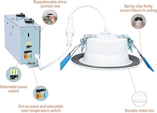 Miniatura 3 de HALO RL 4-Inch Indoor/Outdoor Canless LED Recessed Lighting Downlight with Selectable Color Temperatures - RL4069FSD2W1EWHDM