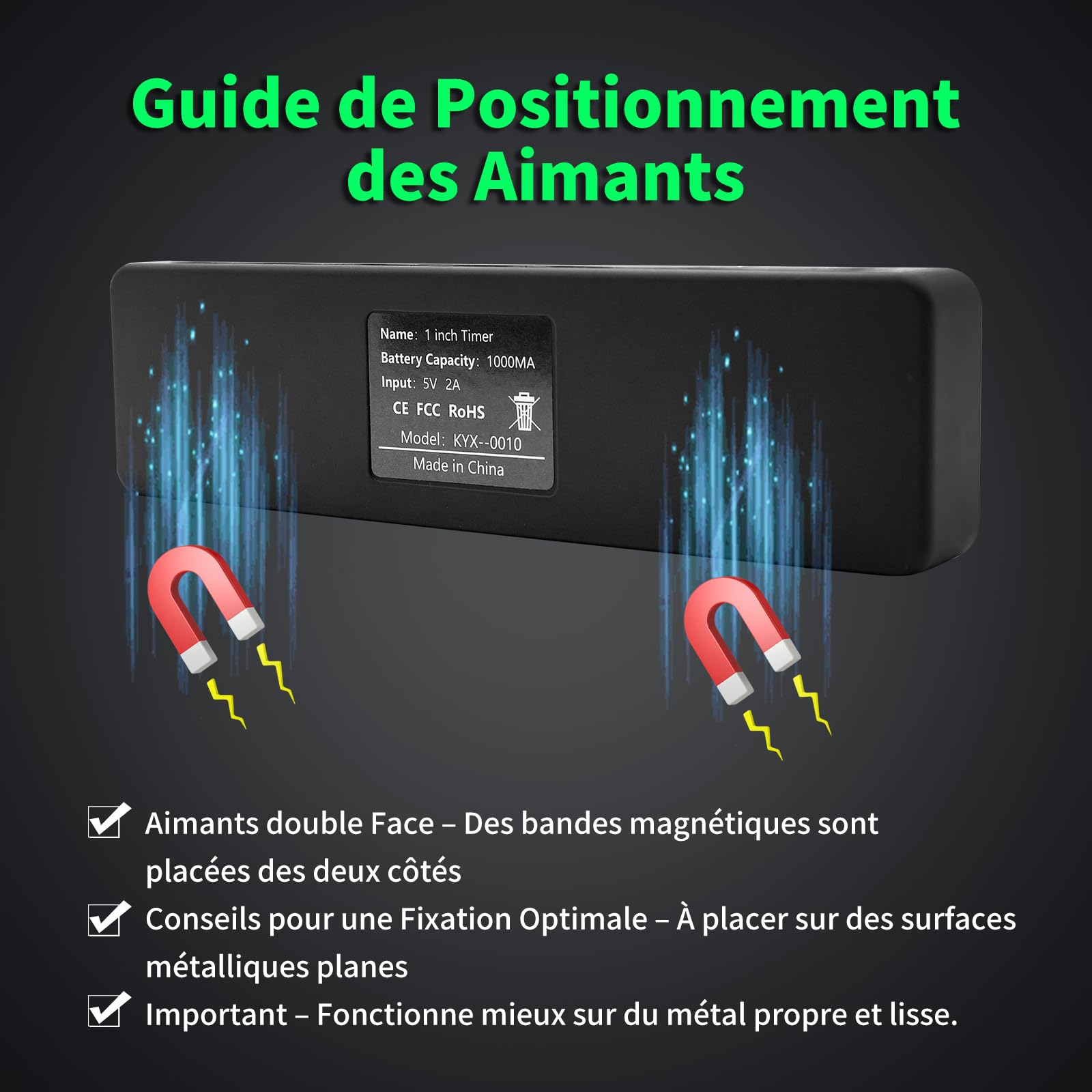 Minuteur Fitness, Portable Horloge Gym Timer, Aimant Puissant, Intervall Timer avec Batterie, Horloge Murale Numerique 12/24H Compte à Rebours/Chronomètre pour la Home/Gym/Garage