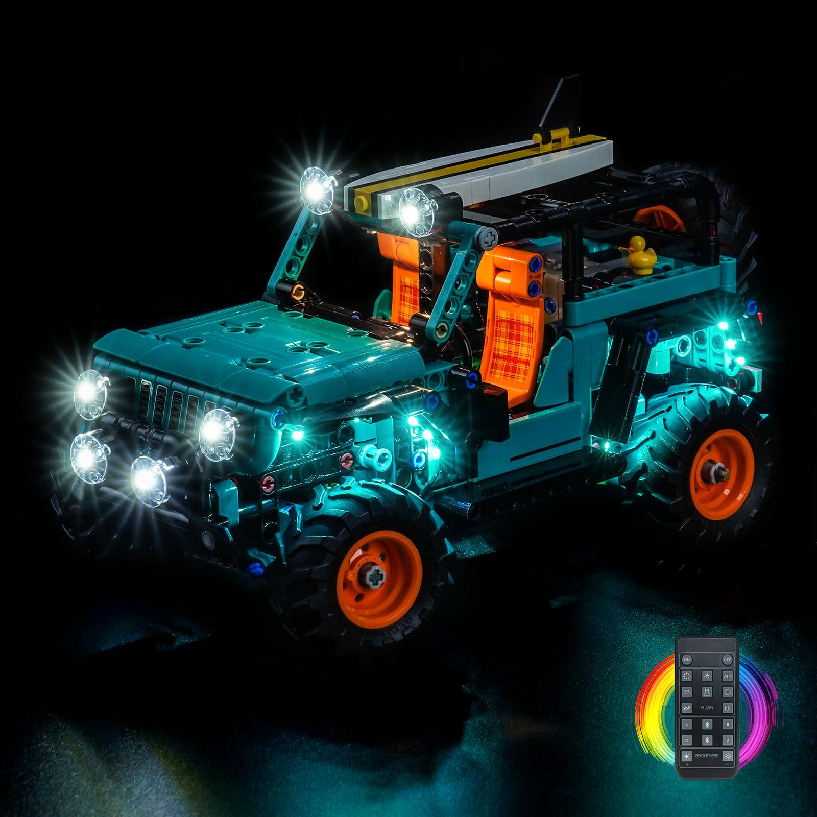 Remote Control Led Light Set Compatible with Lego Wrangler Rubicon SUV 42227 (No Model), Decoration Lighting Set Compatible with Lego 42227 Wrangler Rubicon SUV Building Blocks