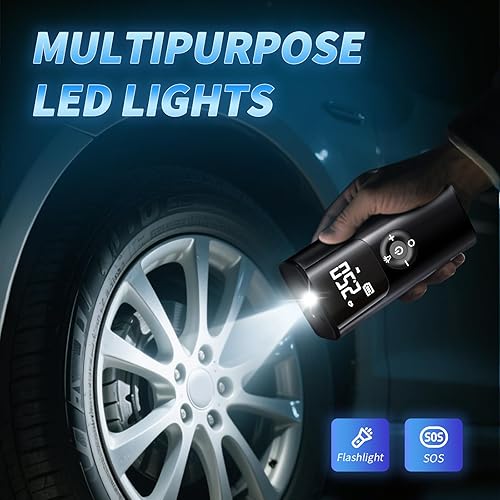 Miniatura 5 de QINK ROLML - Inflador de neumáticos inalámbrico, compresor de aire portátil de 150 PSI, bomba de bicicleta y bomba de bola, infladores de