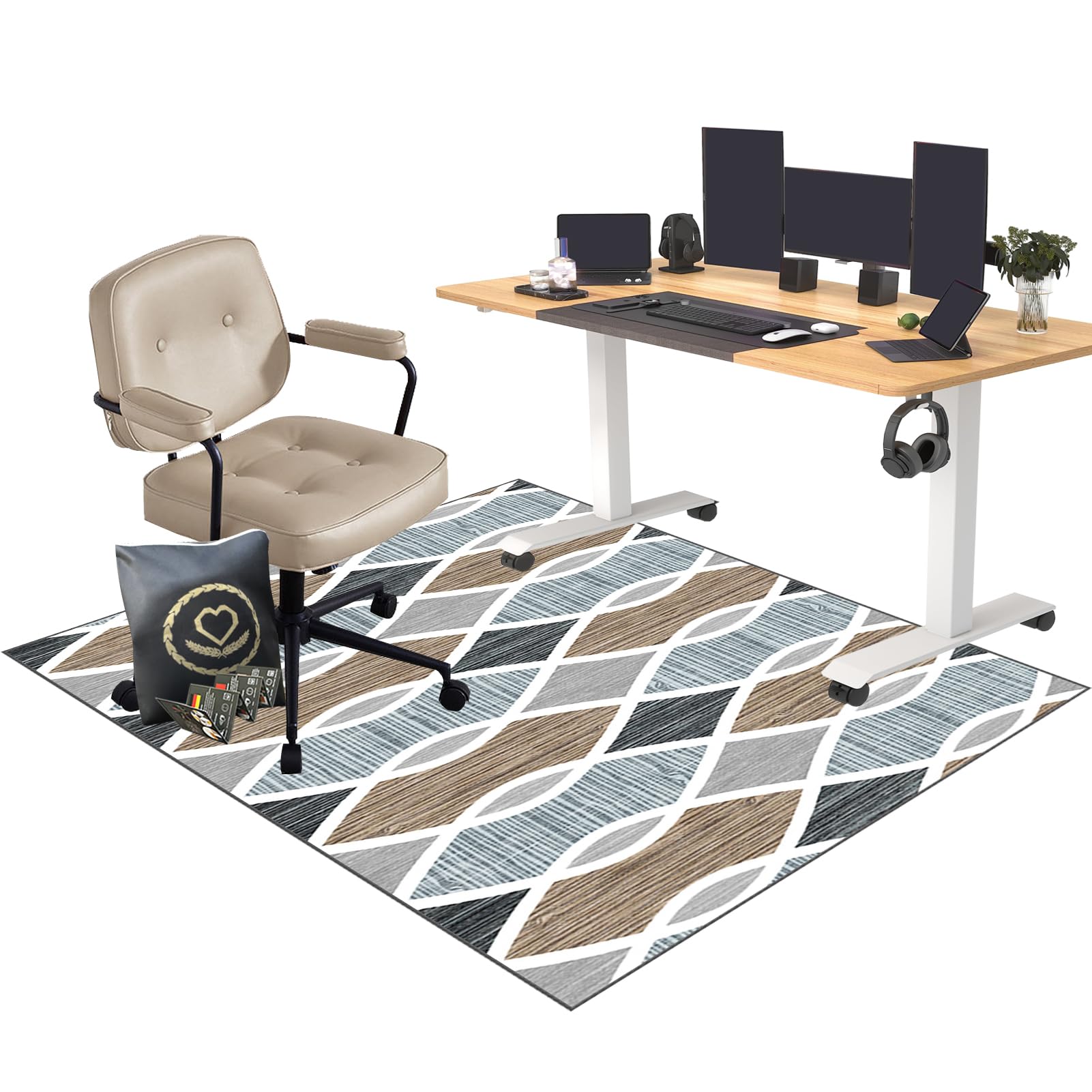 EYKWKB 70 x 120 cm Office Chair Mats for Carpeted Floor | Carpet Protector Chair Mat | Low Pile Desk Chair Mat | Gaming Chair Mat | Multi-Purpose Hard Floor Protector for Home and Office Non Slip