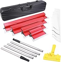 Lakexus Drywall Skimming Blade Set: 10", 16", 24", 32" Stainless Blades, 78" Extension Handle, 0.5mm/0.35mm Thickness for Smooth Sheetrock Finishing