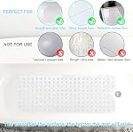 Upgrade Baby Bath Mat Non Slip Extra Long Bathtub Mat for Kids 40 X 16 Inch - Eco Friendly Bath Tub Mat with 200 Big Suction Cups,Machine Washable Shower Mat,Clear
