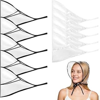 10 Pcs Rain Bonnet Waterproof Women,Rain Bonnets with Visor, Rains Scarf Waterproof Women, Clear Plastic Reusable Rains Hood Hat (Extra Thick)