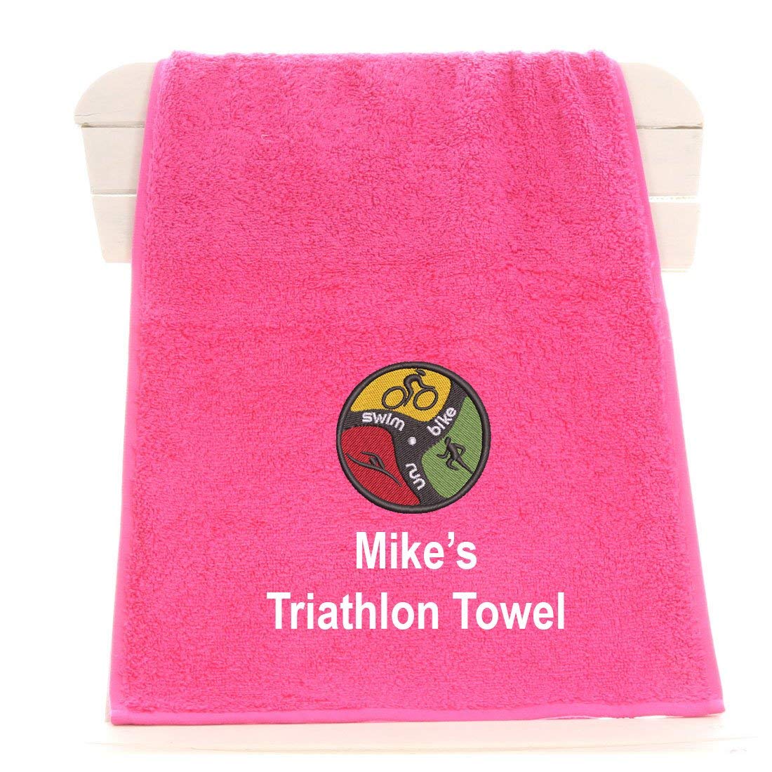 Aztex Pink Triathlon Gym Towel, Sweat Towel, Workout Towel, For Triathletes, 30Cm X 90Cm