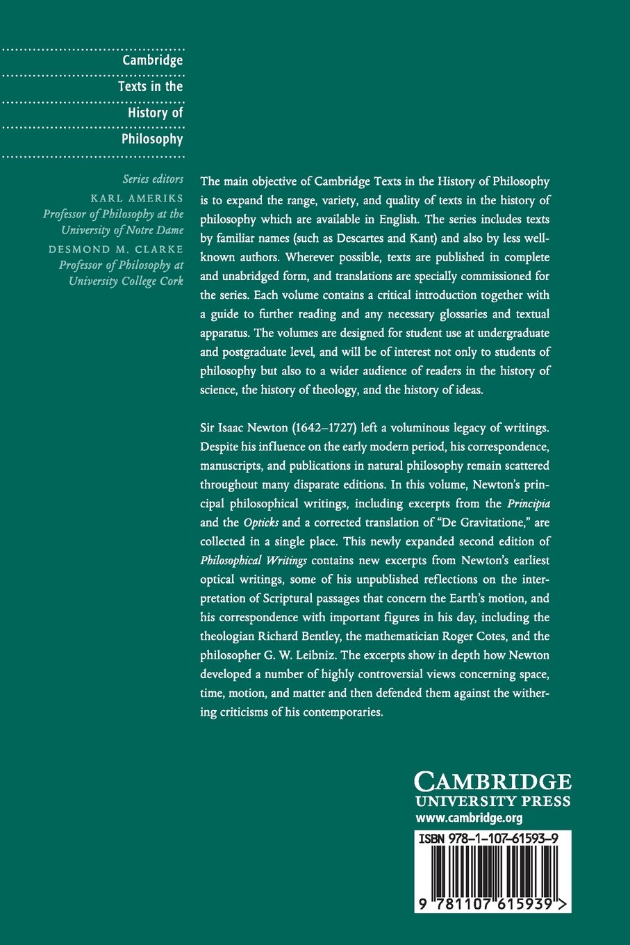 Newton: Philosophical Writings (Cambridge Texts in the History of Philosophy)