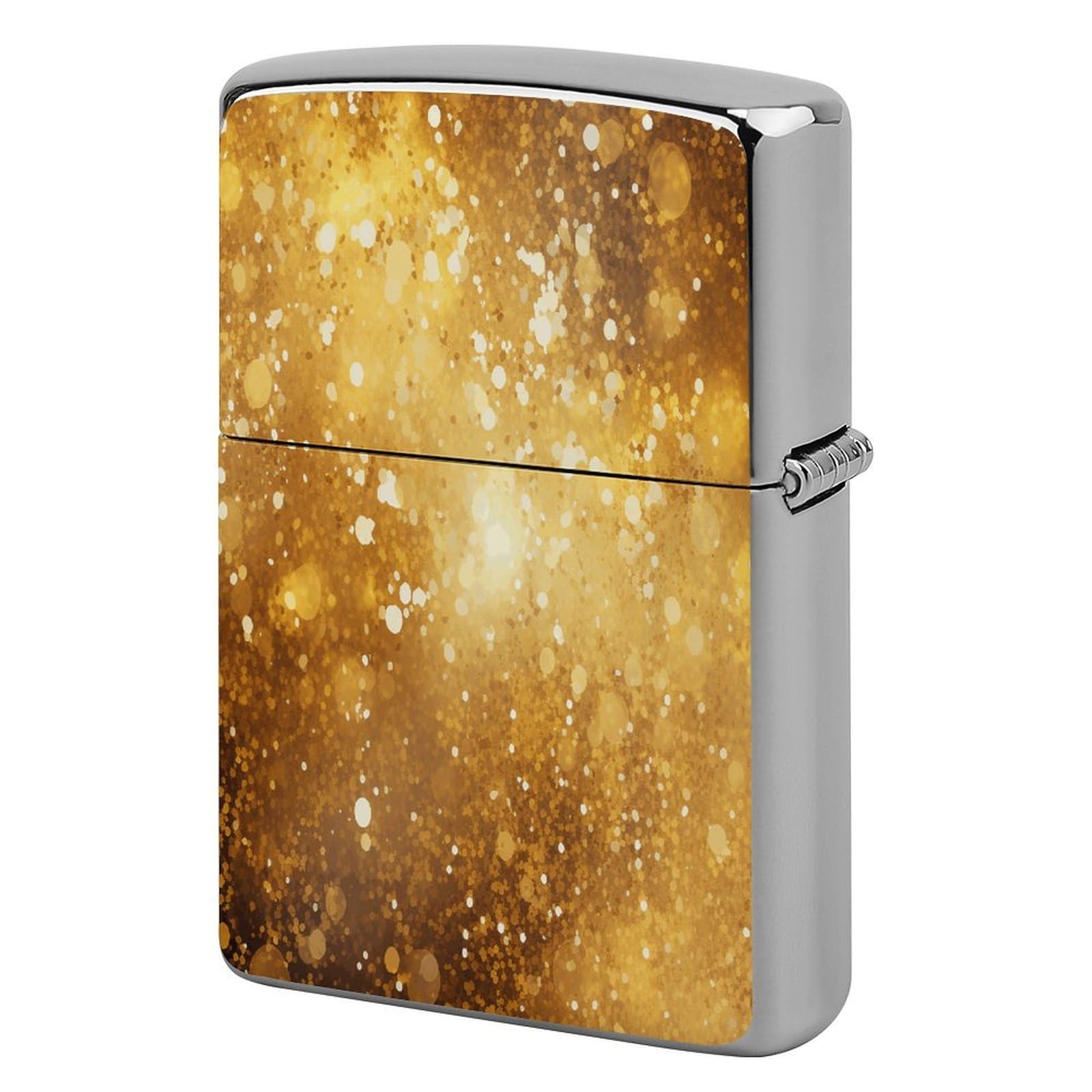 Fekiloot Style Gold Glitter Pattern Lighter Case Cover Lighter Holder
