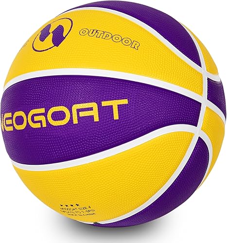 Miniatura 9 de Pelota de baloncesto para niños y jóvenes tamaño 4/5 25.5/27.5", Pelota de baloncesto de goma gruesa y duradera de alto rebote NEOGOAT tamaño 4/5 de