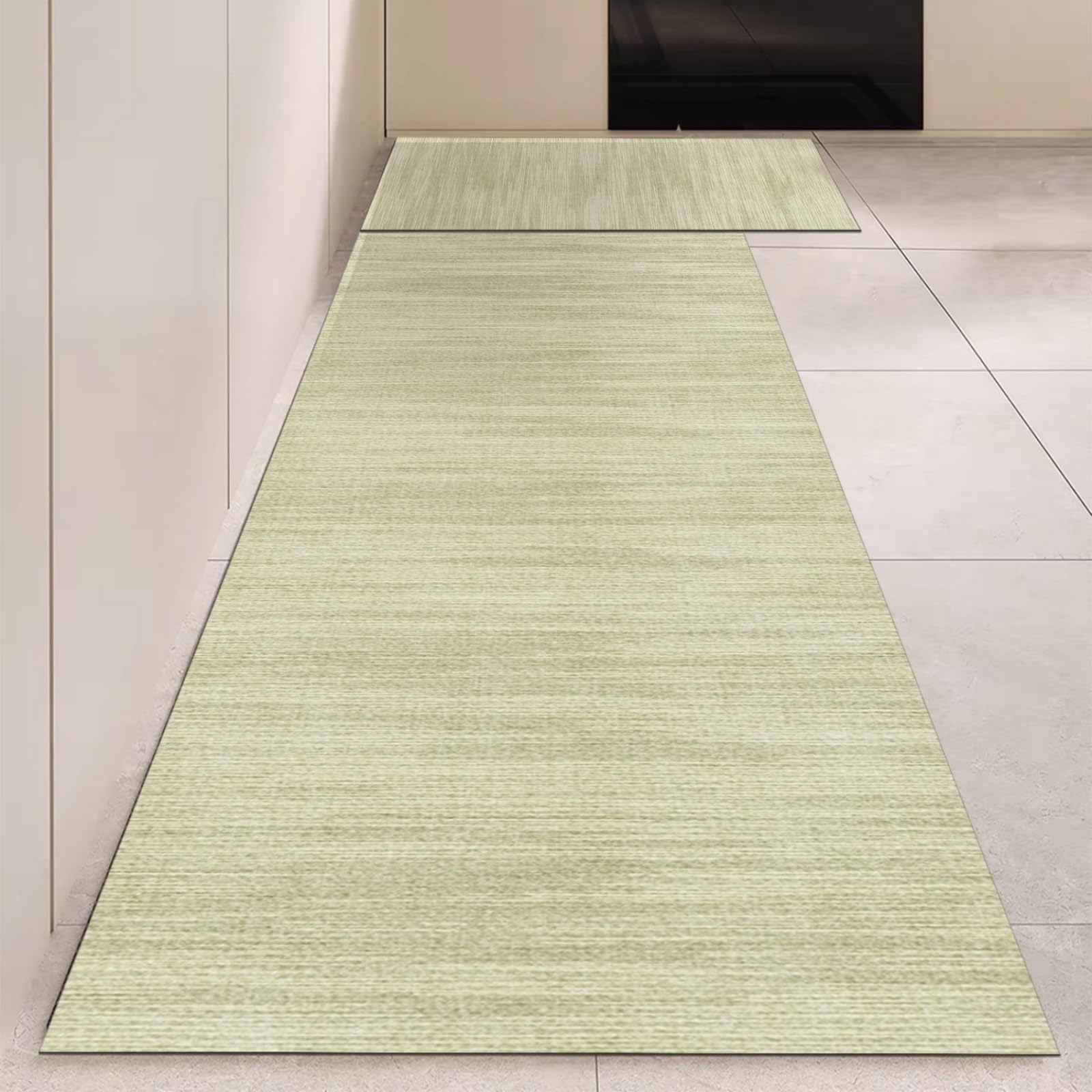Alfombra de cocina antideslizante gris retro que evita resbalones y manchas de aceite en el suelo