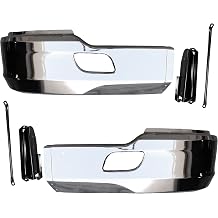 Chrome Steel Bumper Corner Left & Right Pair w/Brackets for Kenworth T680