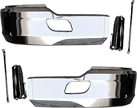 QSC Truck Parts Chrome Steel Bumper Corner Left & Right Pair w/Brackets for Kenworth T680