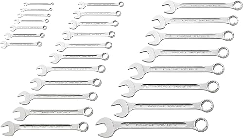 Stahwhile 96400805 - Llaves combinadas llaves cabeza de anillo en ángulo a 15 grados hechas de acero de aleación cromado y cromado tiene unidad