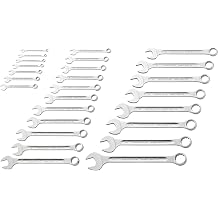 Stahlwille 96400805 Combination Wrench, Ring Head Angled at 15 Degree, Chrome Alloy Steel, Chrome Plated, Has Anti Slip Drive, Set of 26