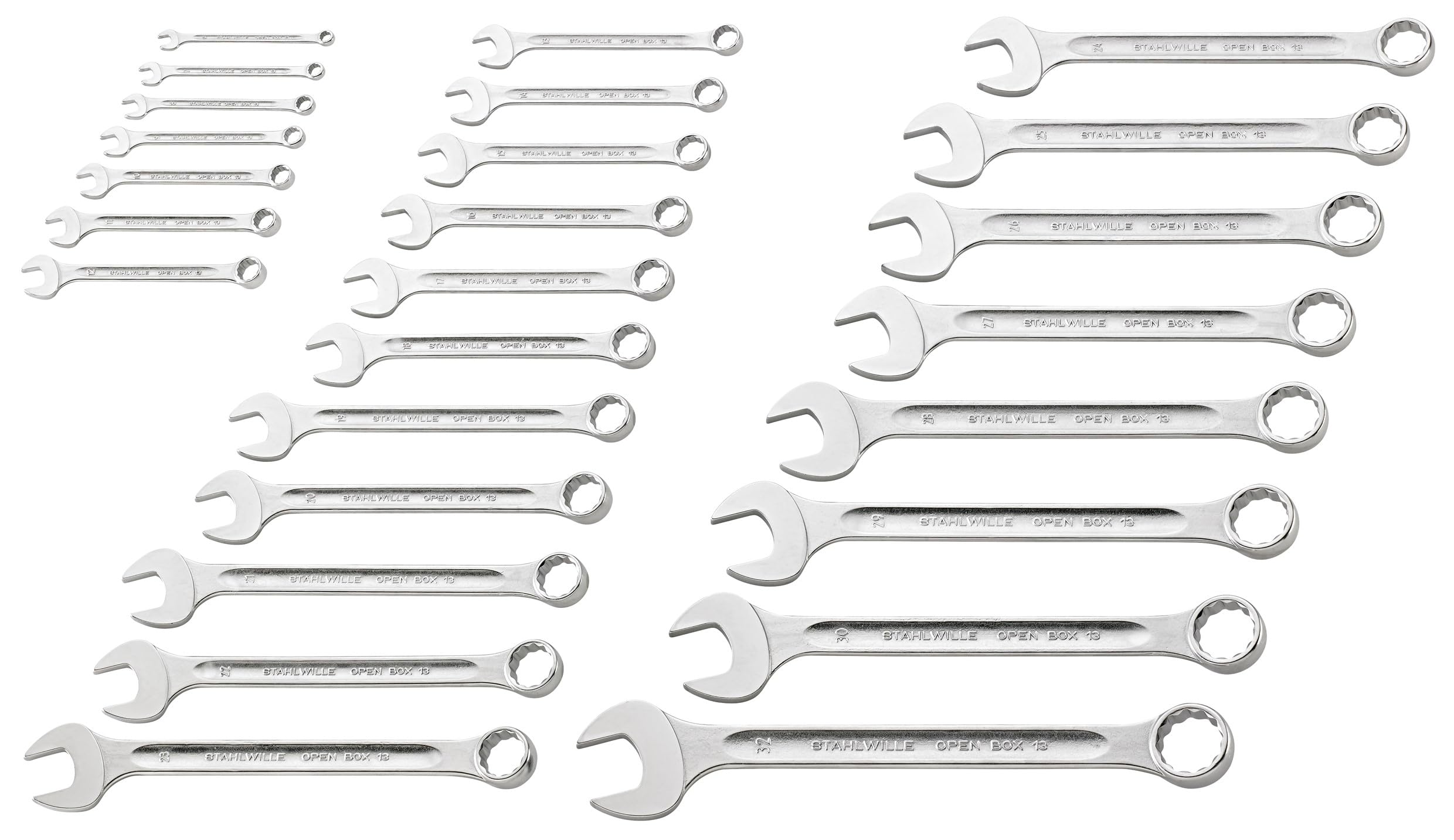 Stahlwille13/26 Combi Spanners Set, Silver