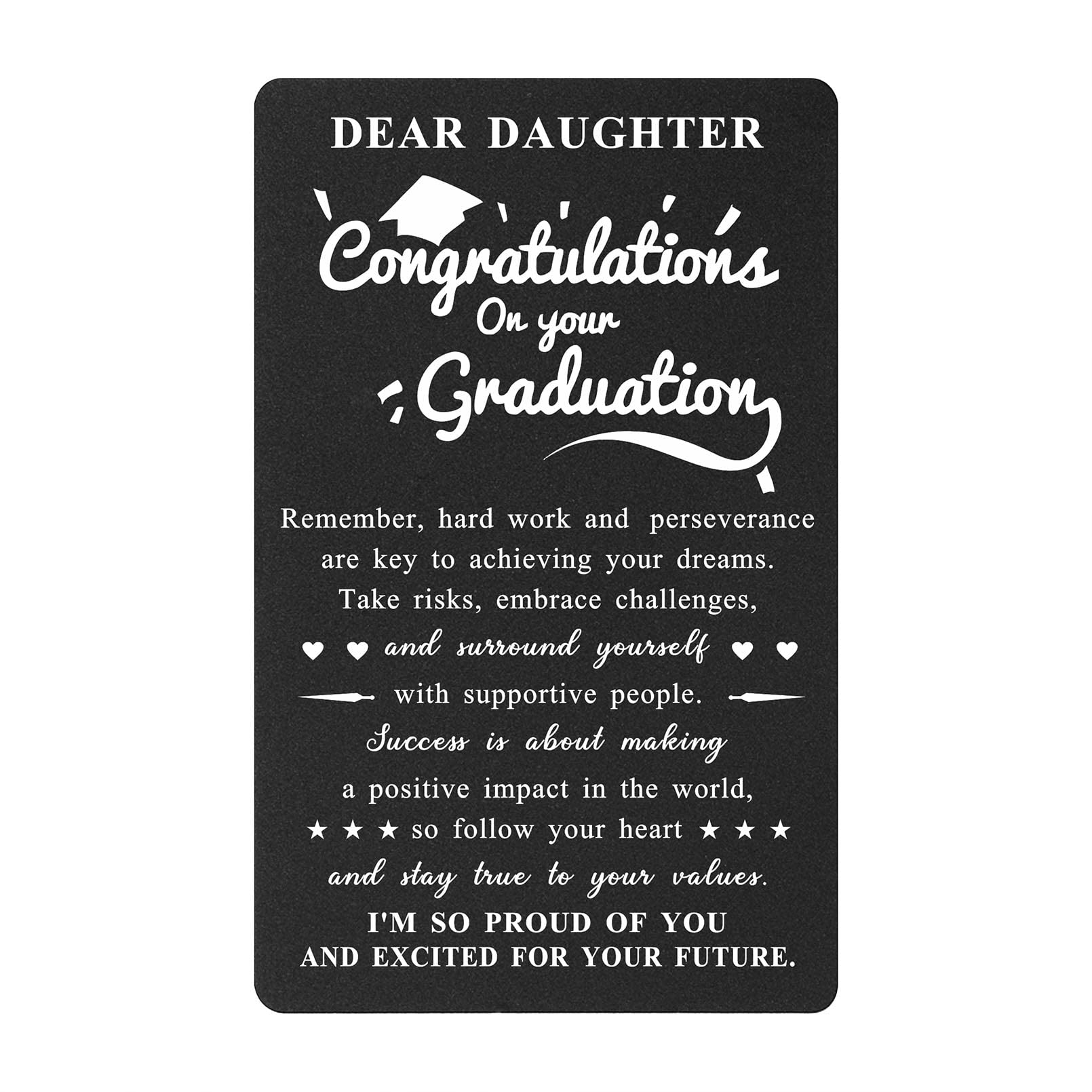 Amazon.com : BAZLJY Daughter Graduation Card 2026, Metal Engraved Graduation  Card for Daughter High School College Graduation : Office Products