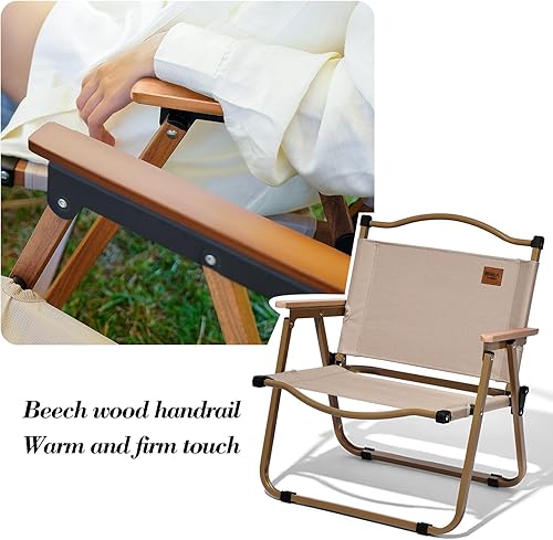 Miniatura 6 de Folding Camping Chairs, Portable Outdoor Beach Chair Foldable, Light Outdoor Chairs for Picnic Lawn Leisure Park Travel Hiking Fishing(Black,Large)