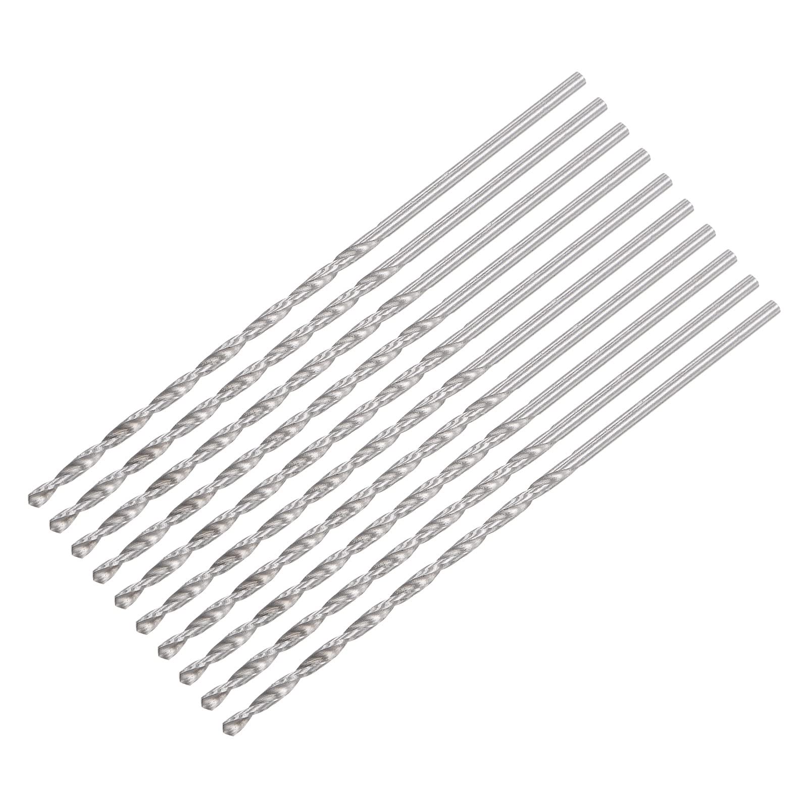 uxcell 10 Pcs 2mm Mini Micro Twist Drill Bits, High-Speed Steel Straight Shank Extra Long Drill Bit 85mm for Aluminum Alloy-image-13