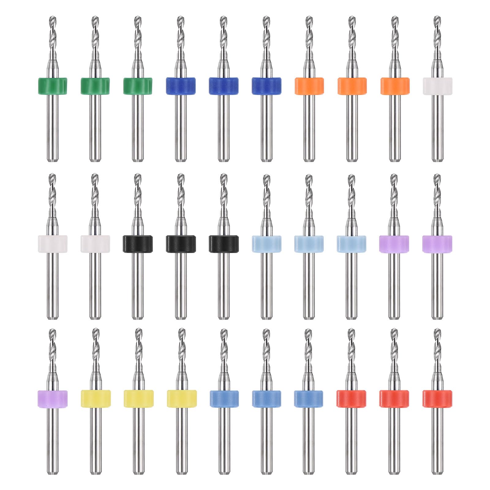 PATIKIL 30 Pack 1.95mm Micro Drill Bits 1/8" Shank Carbide Tungsten Steel 135° Mini Small Bits Print Circuit Board Drilling Tool for CNC Engraving Precision Machinery