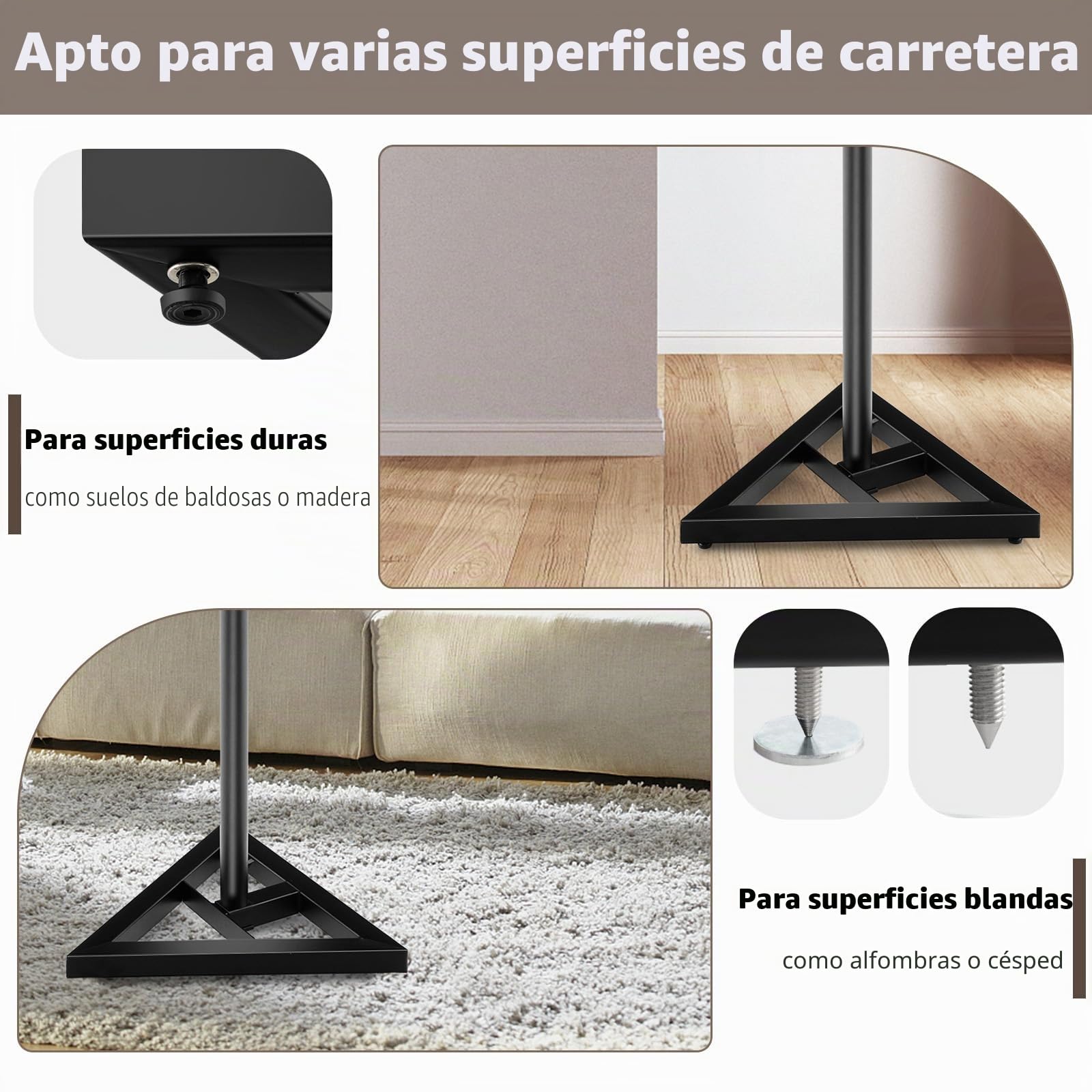 KOMFOTTEU Juego de 2 Soportes para Altavoces de Altura Ajustable 97-157 cm, Soportes para Monitor de Estudio con Base Triangular y Plataforma Cuadrada, Soporte de Suelo de Metal con Carga 50 kg
