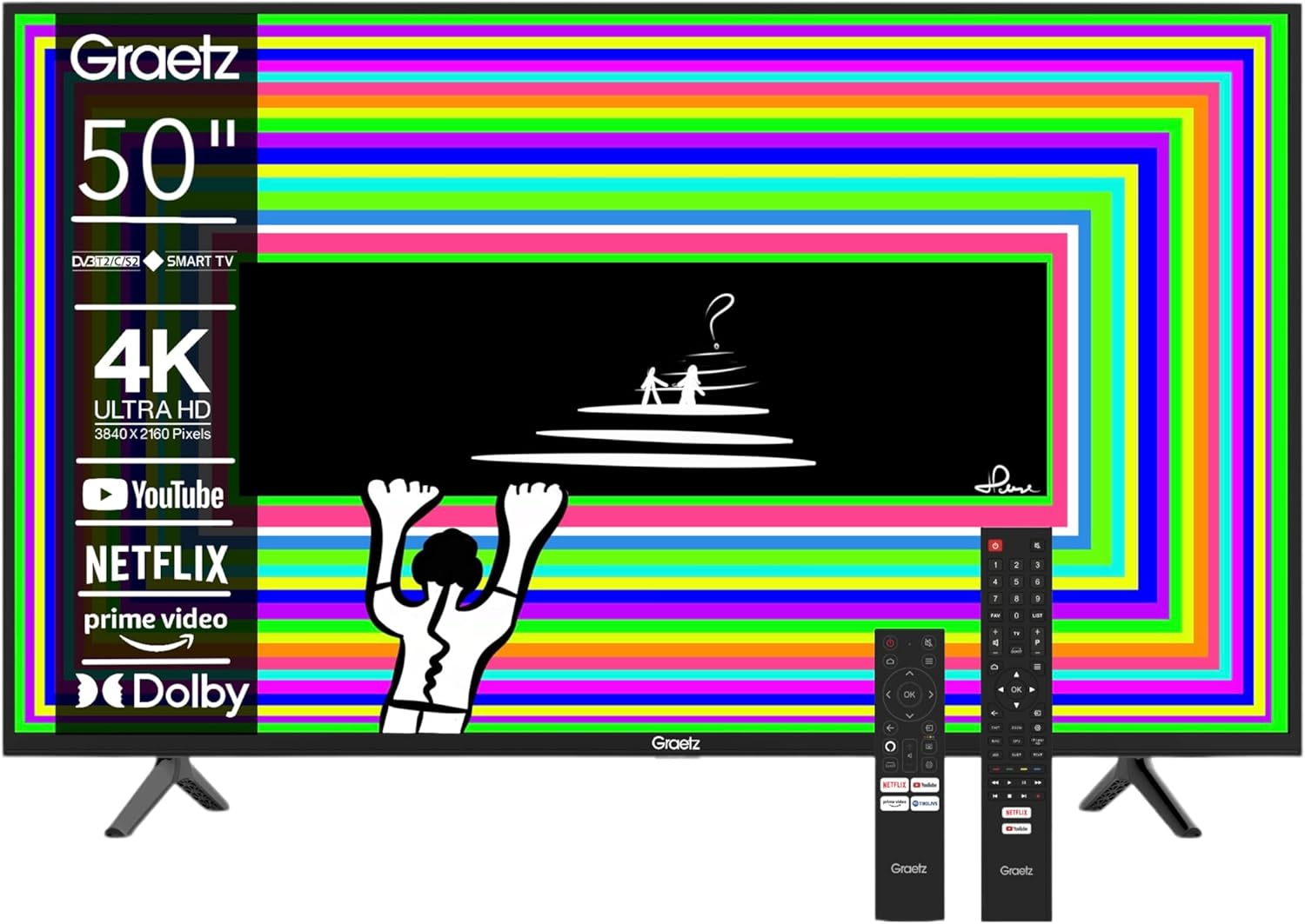 TV GRAETZ 50 Mod. GR50D8850 UHD 4K HDR Smart Linux WIFI Bluetooth DVBT T2 DVBS S2 DVBC TV GRAETZ 50 Mod. GR50D8850 UHD 4K HDR Smart Linux WIFI Bluetooth DVBT T2 DVBS S2 DVBC