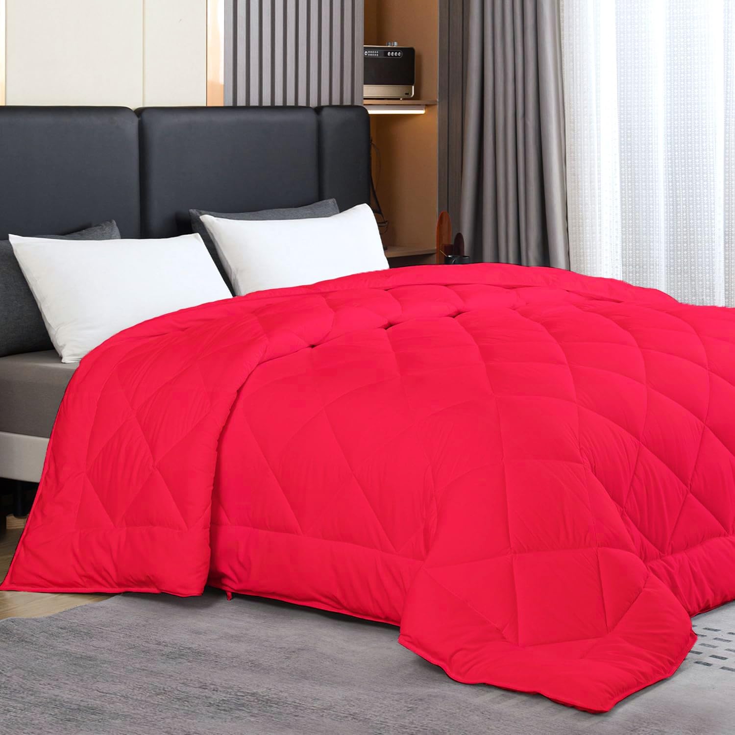 AJISH Comforter Double Bed, 100% Cotton Microfiber Blanket All Season Comfort, Ultra Soft & Comfort Lightweight, Luxury Hotels Duvets, Quilts, Comforter, Rajai, Blanket (90 X 100 inch, Red) (B0DHY74HXH) Amazon Price History, Amazon Price Tracker