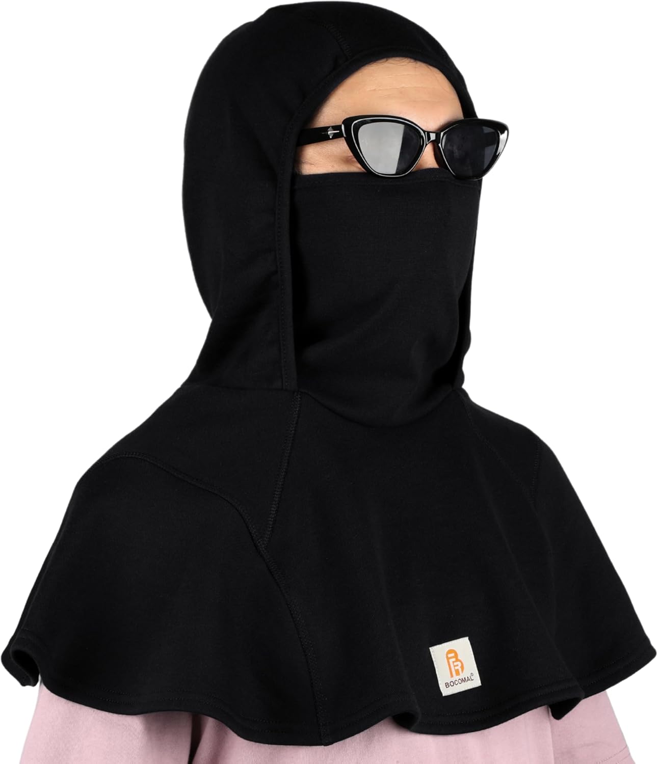 BOCOMAL FR Face Mask Winter Fleece Balaclava Neck Hood 10.5oz 100% C Flame Resistant Welding Full Head Neck Cover - Image 4