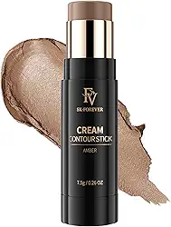 FV Bastão de contorno de tom fresco, misturável e suave, acabamento natural, maquiagem à prova d'água e de longa duração para iniciantes, para tons de pele claros/claros, livre de crueldade, 01 âmbar