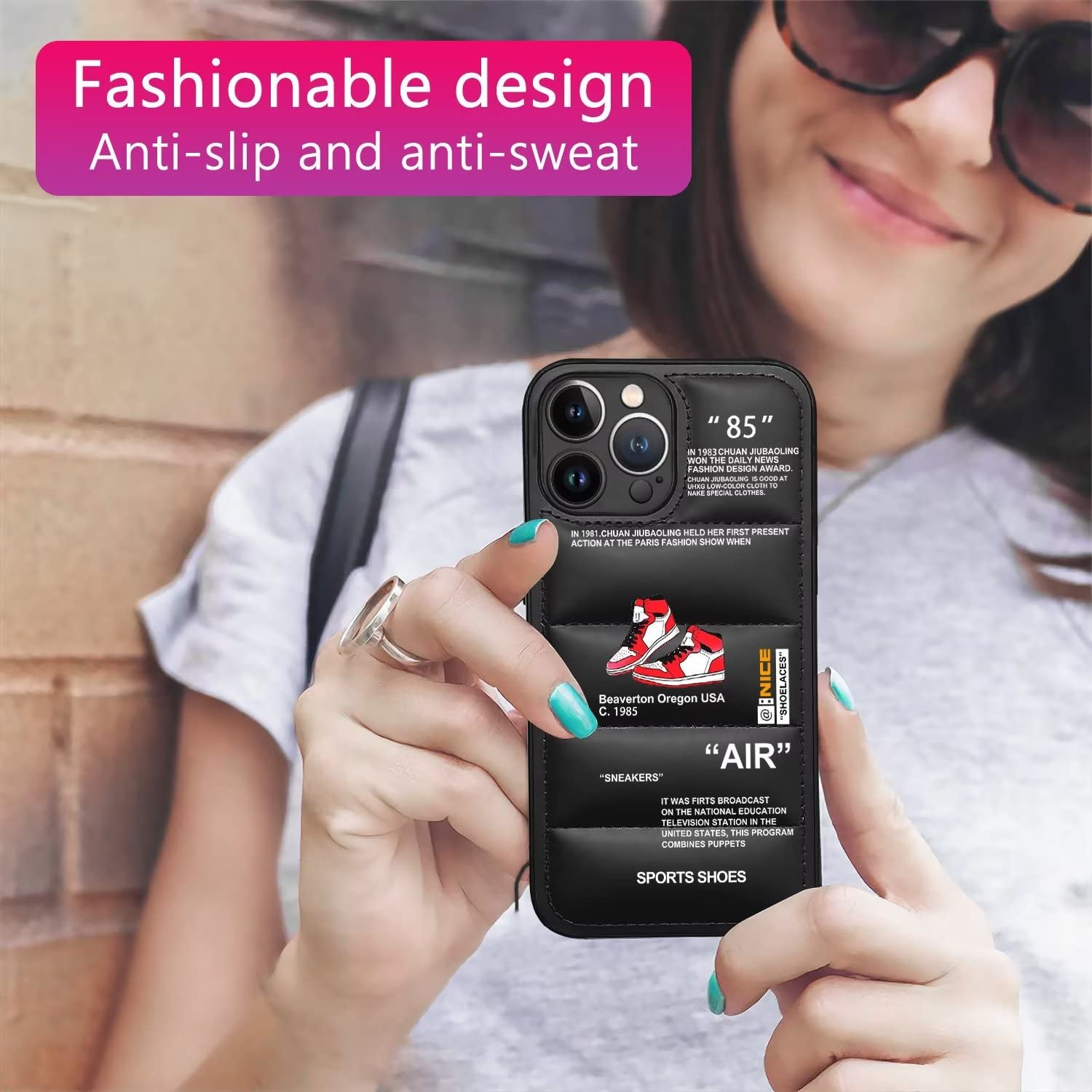 Schutzhülle für iPhone 17 Pro, coole Sportschuhe, Pufferhülle, Pufferhülle, coole rote Turnschuhe in Weiß oder Schwarz, weiche Hülle, ultradünn, weiches Silikon, stoßfest