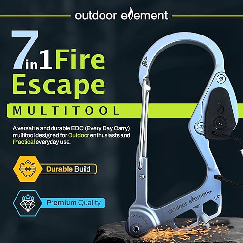 Miniatura 2 de Escape de incendios, herramienta de escape de emergencia, cortador de cinturón de seguridad, rompe ventanas, multiherramienta, arrancador de