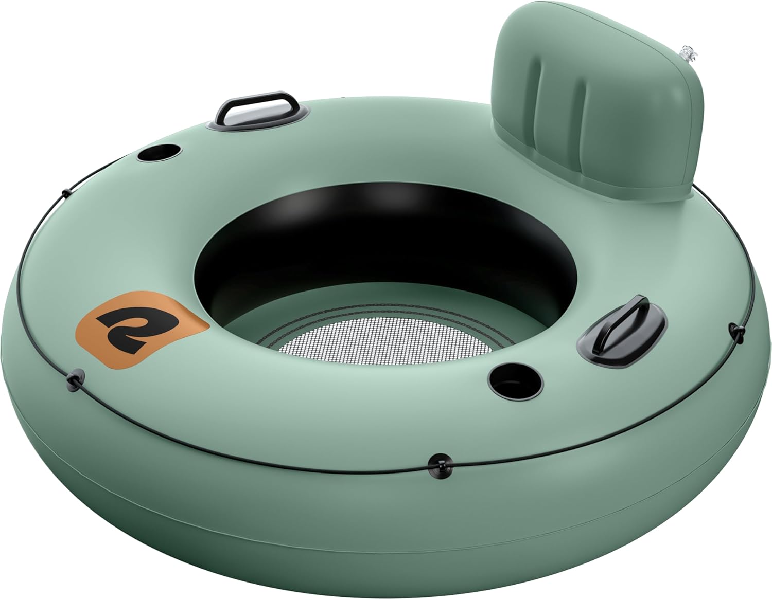 Retrospec Siesta Float 48" Inflatable River Tube | Heavy-Duty Water Float w/Backrest & Cup Holders | 300 lbs | Repair Kit | Pool, Lake & River