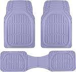 CARBELLA Rubber 4-Piece Lavender Car Floor Mats -Universal Trim To Fit All Weather Lavender Car Accessories - Girl Car Accessories for Women & Cute Car Mats for Women for Girly Car Decor, Truck, & SUV