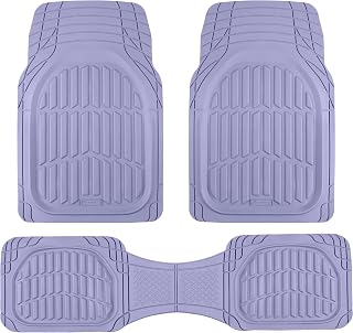 Lavender Purple Car Floor Mats - Universal Trim to Fit All Weather Purple Car Accessories - Girl Car Accessories for Women & Cute Car Mats for Women Lavender Girly Car Decor Truck & SUV
