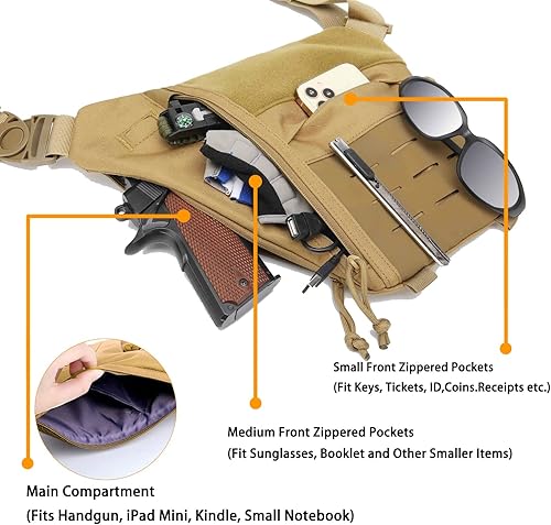 Miniatura 4 de Bolsa de transporte oculta para hombres, bolsa de pecho de pistolas, bolsa cruzada antirladrón, mochila de bolsillo personal