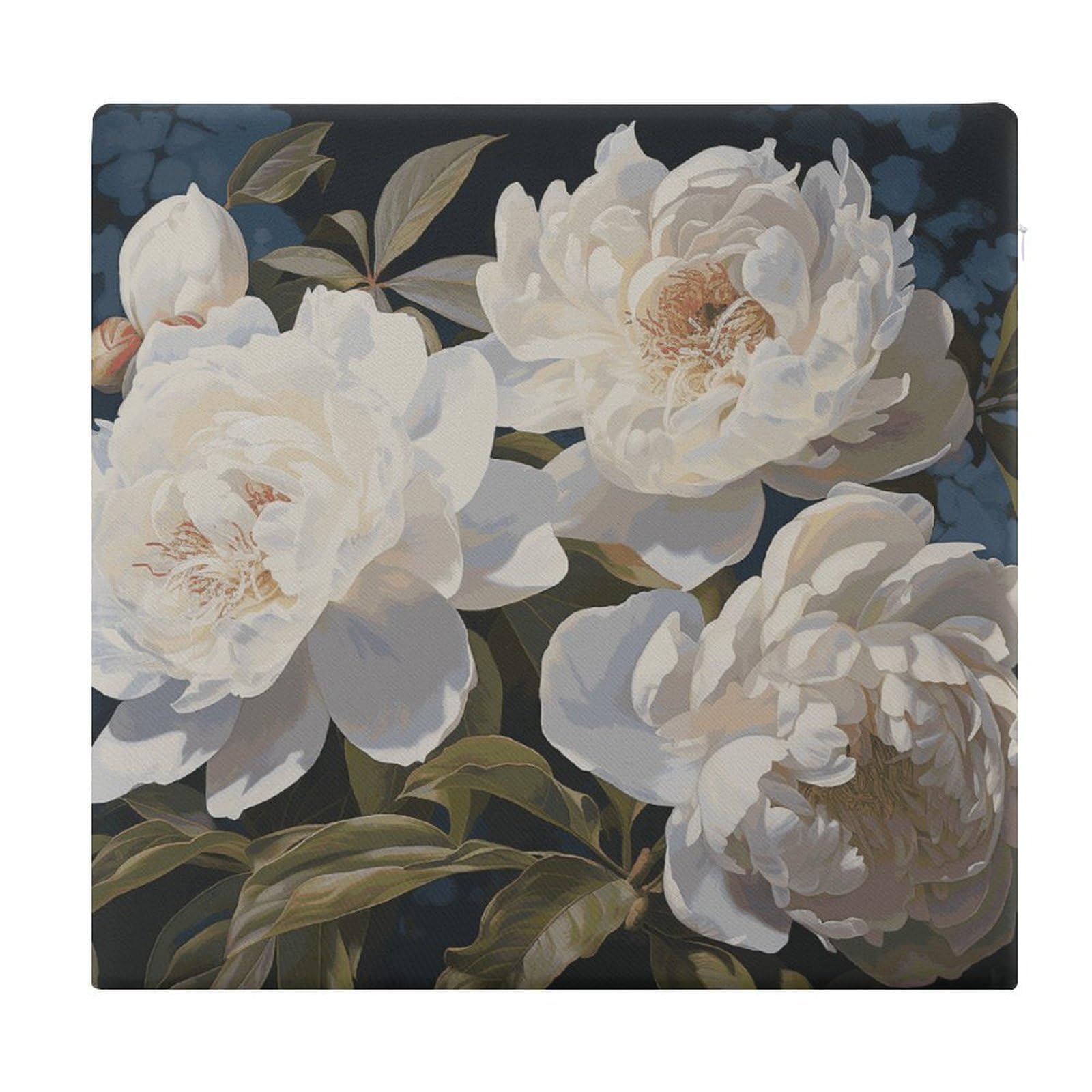 LDGSUPH White Peony Seat Cushions for Office Chair Cushion Square Pillows Seating Soft Floor Cushions Cozy Couch Cushion Support Memory Foam Chair Pads for Home Travel Car