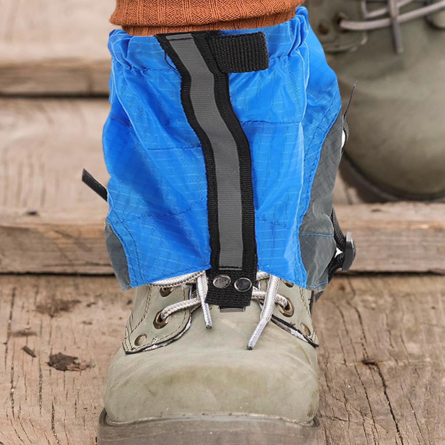Outdoor Sandproof Shoe Covers Lightweight Sturdy Hiking Gaiters for Men and Women, Short Protective Foot Covers for Trail Running, Blue