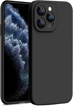 Cyber-Tech Silicone Case for iPhone 11 Pro 5.8-Inch, Silky-Soft Touch Protective Phone Case, Thin Fit Shockproof Cover with Microfiber Lining Black