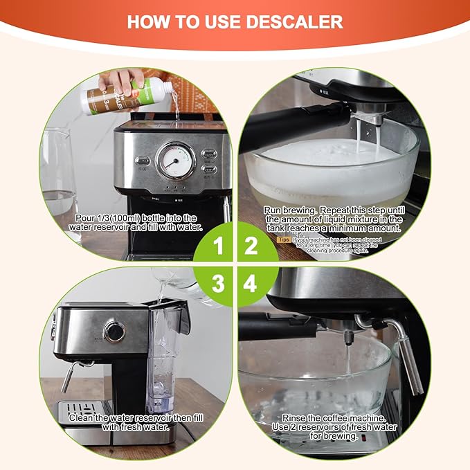 Descalcificador y Limpiador para Cafeteras Espresso (2 Paquetes) miniatura 4