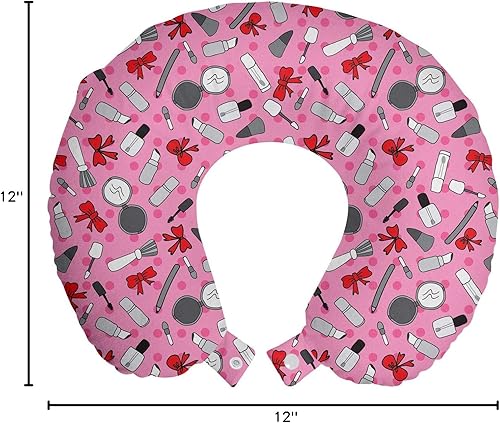 Miniatura 97 de Lunarable Teal Travel Pillow Neck Rest, Aquatic Fauna Theme Hand Drawn Style Various Starfish in Blue Shades, Memory Foam Traveling Accessory for